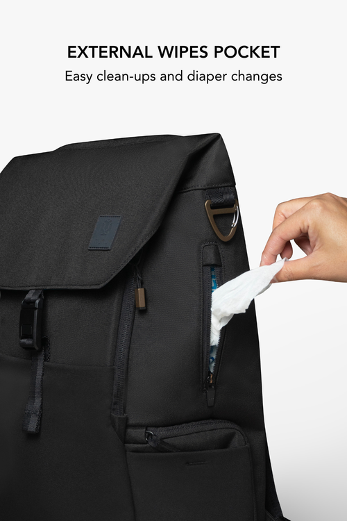 Everyday Diaper Backpack & Changing Wallet Bundle / Mid(dle of the)night Black