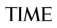 black logo of Time publication against a white background.