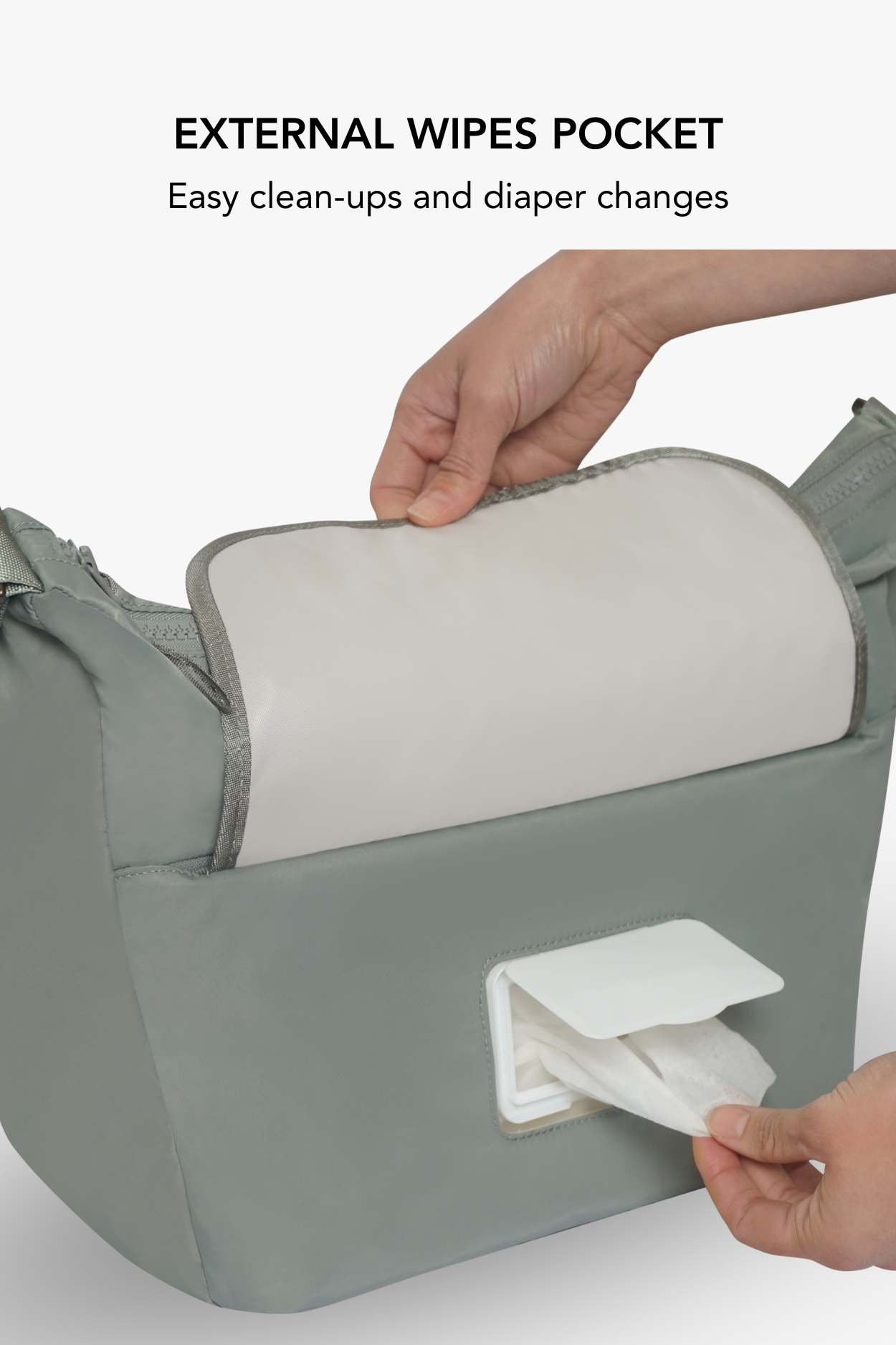 Roam Crossbody Diaper Bag / Outdoorsy Sage