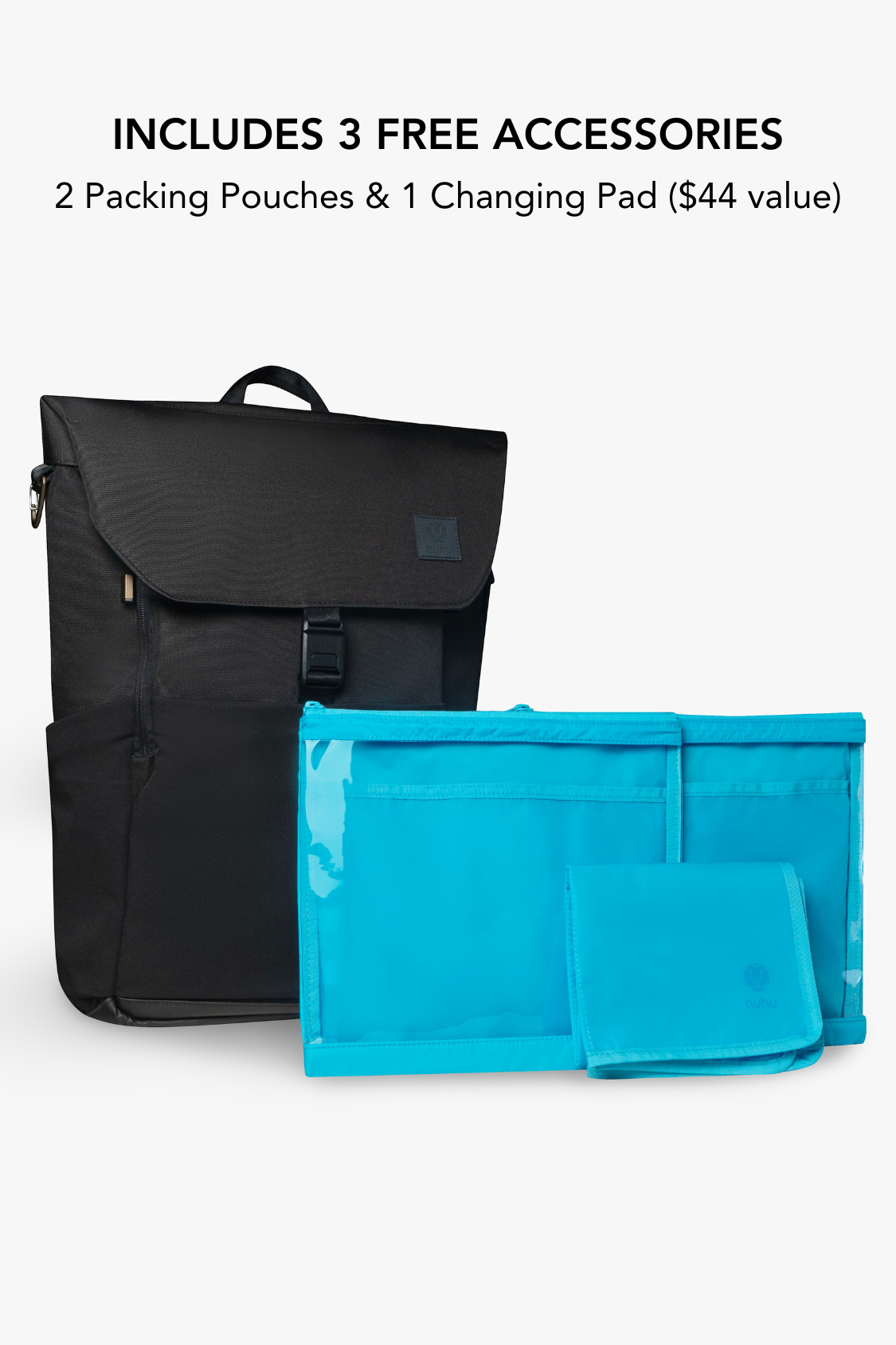 Diaper Backpack & Changing Wallet Bundle / Mid(dle of the)night Black